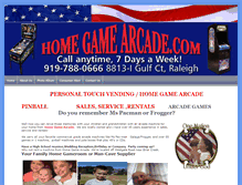 Tablet Screenshot of homegamearcade.com